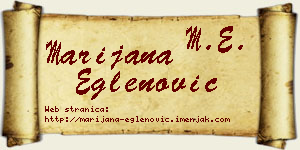 Marijana Eglenović vizit kartica